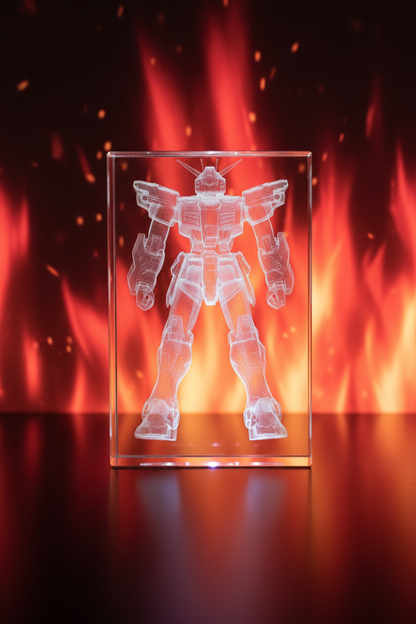 3D Crystal Mecha Battle Background